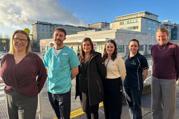 Health and Social Care professionals at Galway University Hospitals who will be hosting the virtual career’s evening for secondary school students, from left: Fiona Rodgers, Speech and Language Therapy; Andrew O’Leary, Dietician; Deirdre Jennings, Medical Social Work; Sarah Connelly, Dietician; Eilish Keogh, Physiotherapy; and Sarah Lydon, Occupational Therapy. 